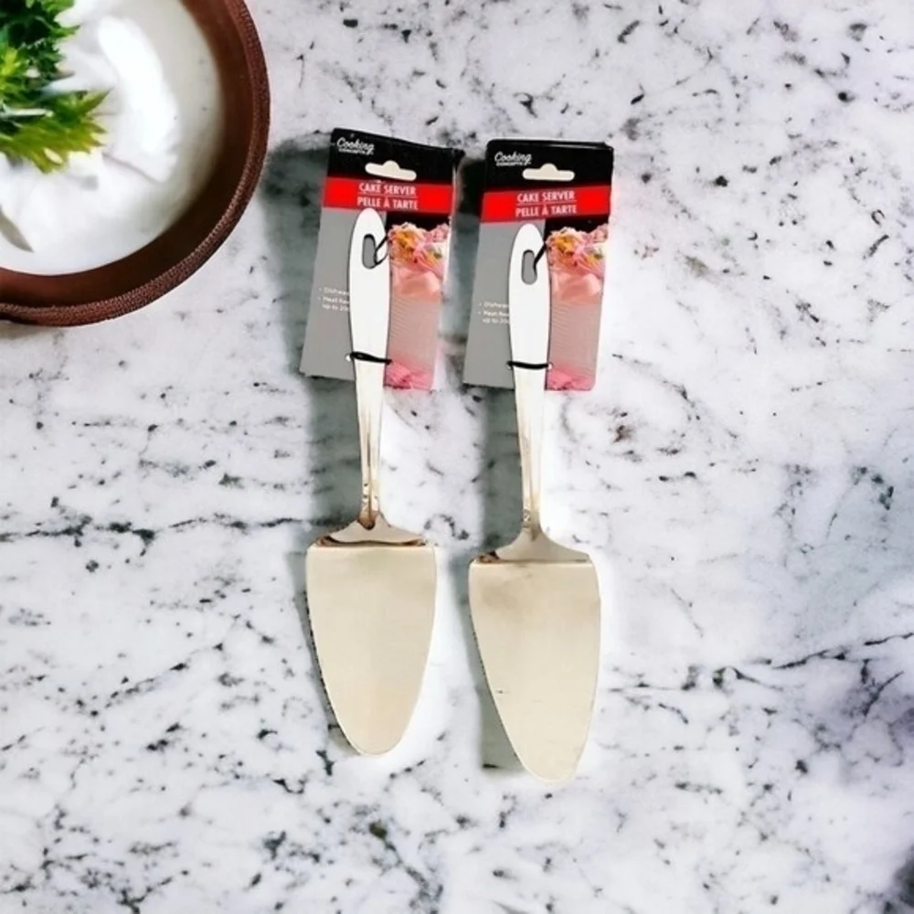 Cooking Concepts Heat Resistant Cake Server Spatula Set of 2 Stainless Steel NWT
